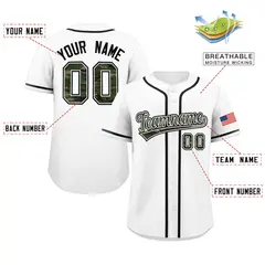 White Camo Font Authentic Baseball Jersey 2