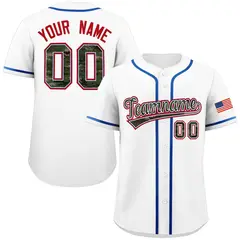 White Camo Font Authentic Baseball Jersey