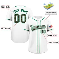 White Camo Font Authentic Baseball Jersey 2