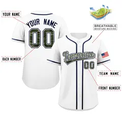 White Camo Font Authentic Baseball Jersey 2