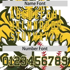 White Camo Olive Full-Snap Tiger Graffiti Baseball Jersey 7
