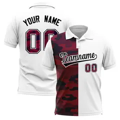 White Camo Split Fashion Authentic Performance Polo Shirt