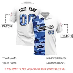 White Camo Split Fashion Authentic Performance Polo Shirt 5