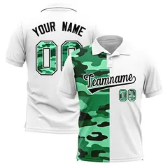 White Camo Split Fashion Authentic Performance Polo Shirt 1