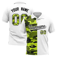 White Camo Split Fashion Authentic Performance Polo Shirt 1