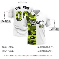 White Camo Split Fashion Authentic Performance Polo Shirt 5