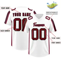 White Cardinal Black Side Stripe Authentic Football Jersey 2