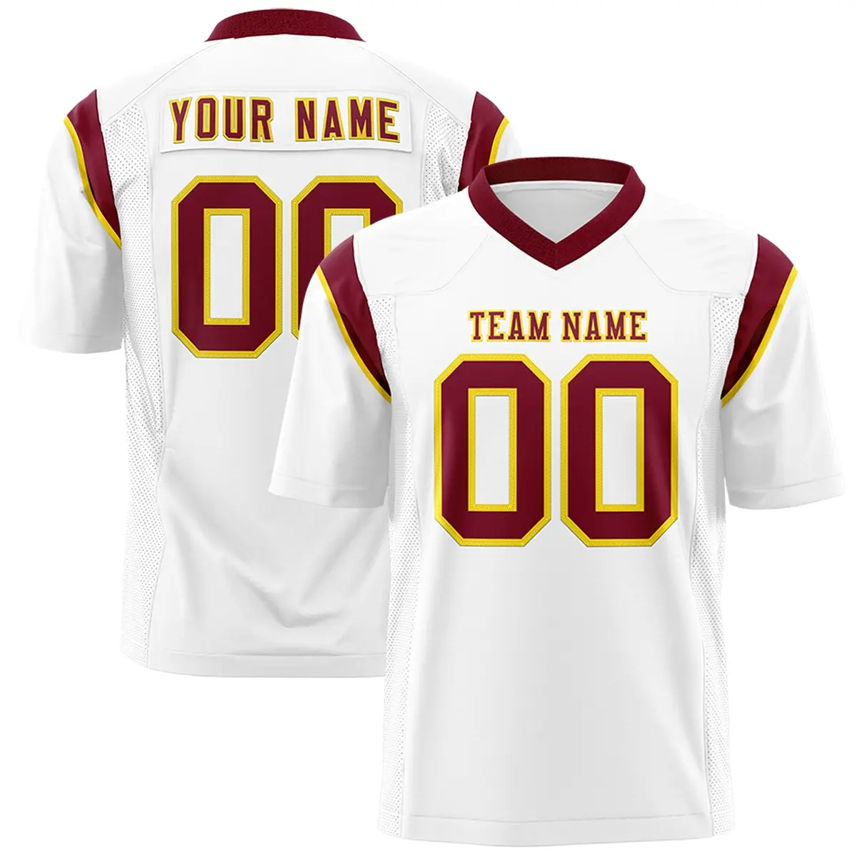 White Cardinal Shoulder Cut Two-Tone Flag Football Jersey