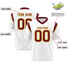 White Cardinal Shoulder Cut Two-Tone Flag Football Jersey 2