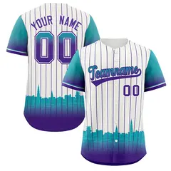 White Charleston SC City Silhouette Baseball Jersey