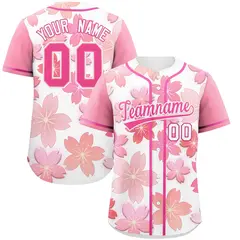 White Cherry Blossom Graffiti Baseball Jersey