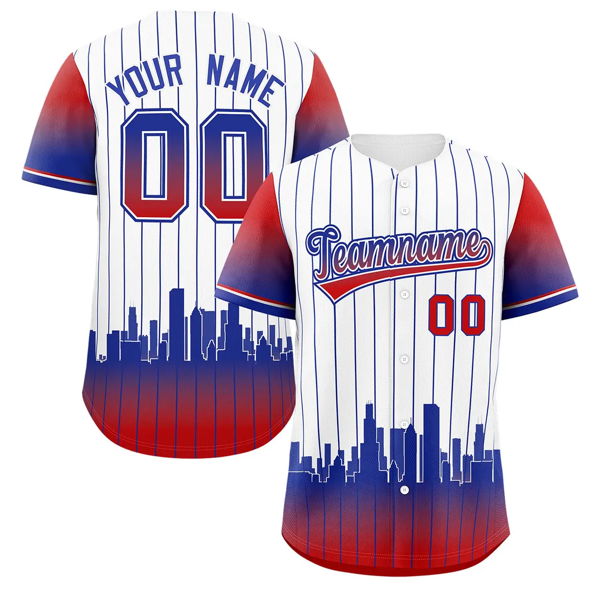 White Chicago City Silhouette Authentic Baseball Jersey