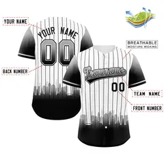 White Chicago City Silhouette Authentic Baseball Jersey 2
