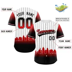 White Cincinnati City Silhouette Baseball Jersey 2