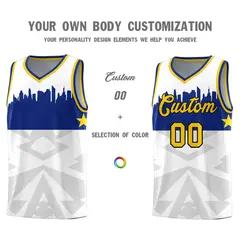 White City Silhouette Pattern Basketball Jersey Uniform 3