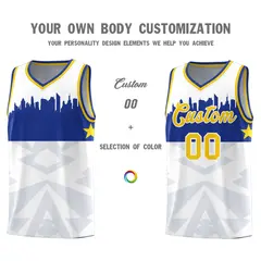 White City Silhouette Pattern Basketball Jersey Uniform 3