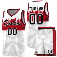 White City Silhouette Pattern Basketball Jersey Uniform
