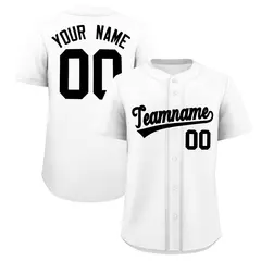 White Classic Solid Color Baseball Jersey
