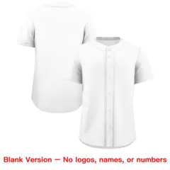 White Classic Solid Color Baseball Jersey 3