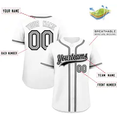 White Classic Style Baseball Jersey Sports Uniform 2