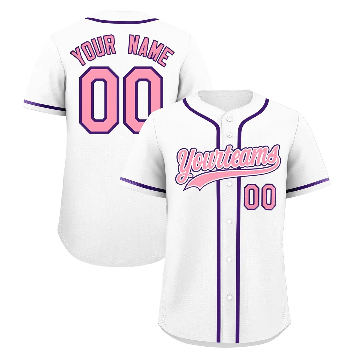 White Classic Style Lightweight Baseball Jersey for Teams