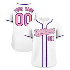 White Classic Style Lightweight Baseball Jersey for Teams