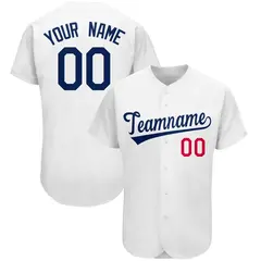 White Classic Team Style Authentic Baseball Jersey 1