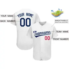 White Classic Team Style Authentic Baseball Jersey 2