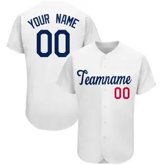 White Classic Team Style Authentic Baseball Jersey 1