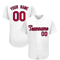 White Classic Team Style Authentic Baseball Jersey 1
