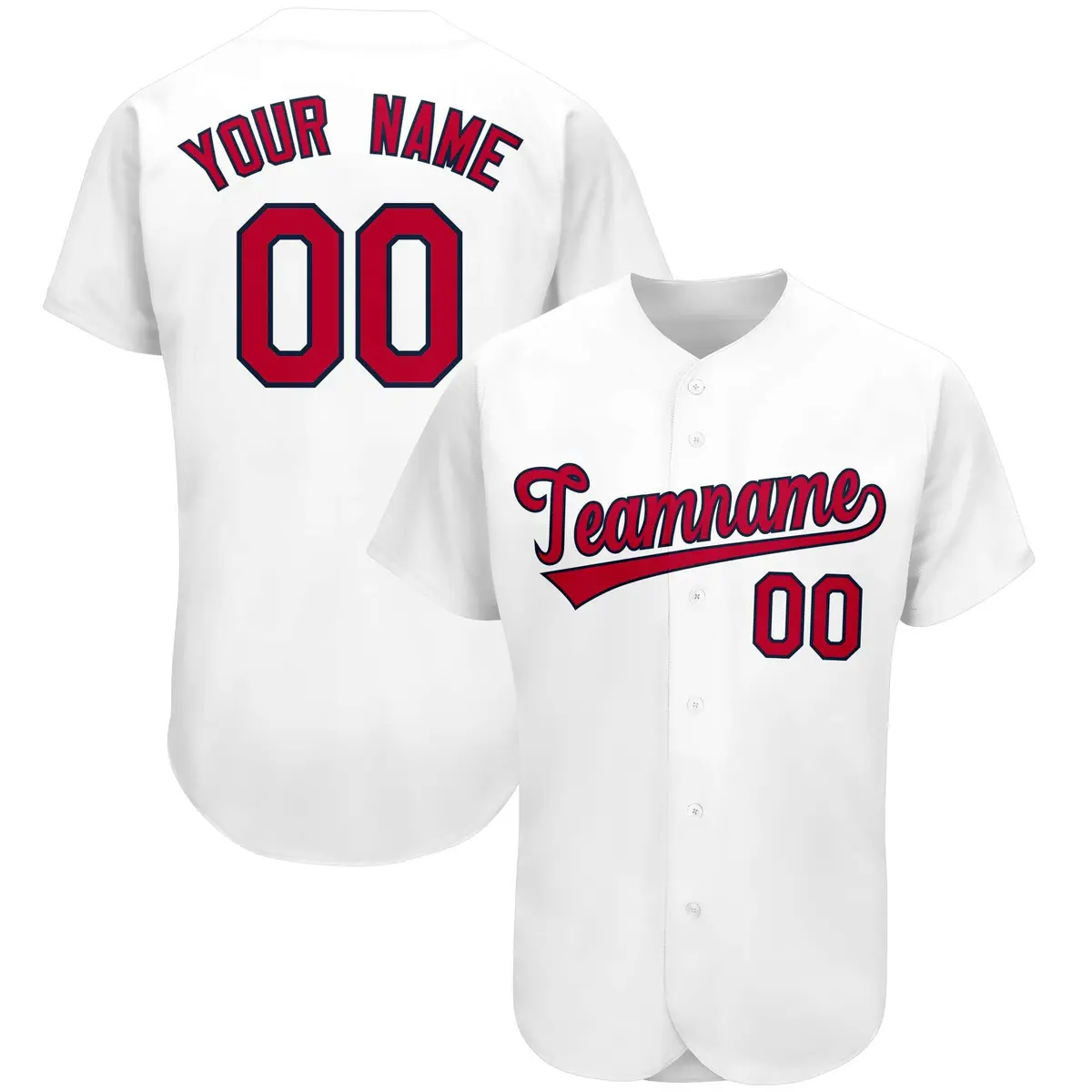 White Classic Team Style Authentic Baseball Jersey