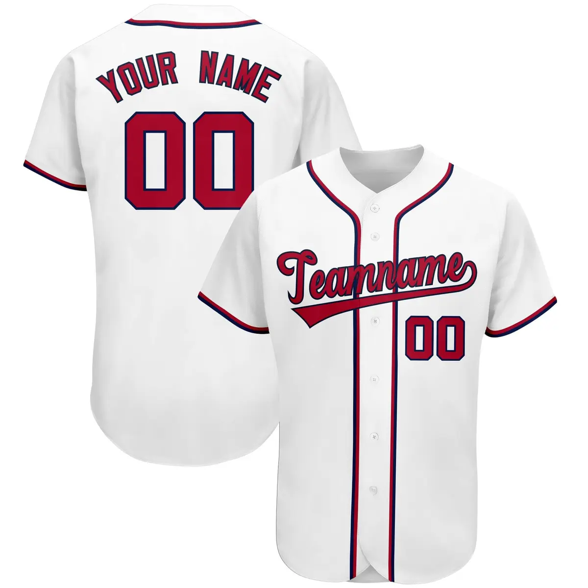 White Classic Team Style Authentic Baseball Jersey