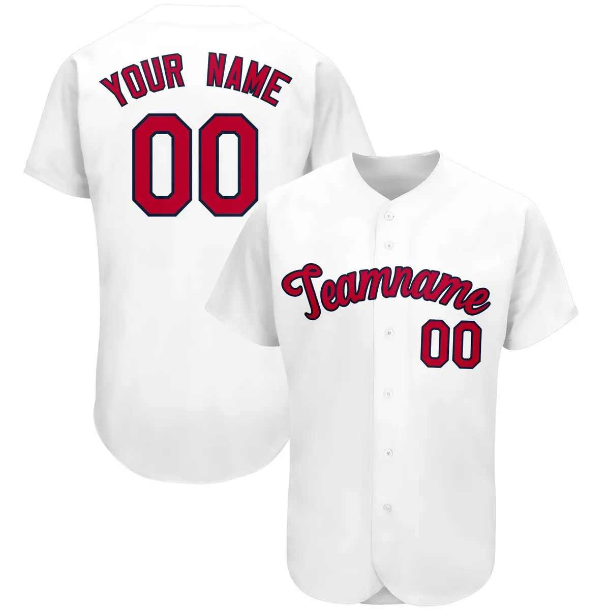 White Classic Team Style Authentic Baseball Jersey
