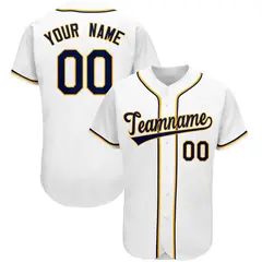 White Classic Team Style Authentic Baseball Jersey 1