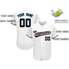 White Classic Team Style Authentic Baseball Jersey 2