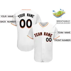 White Classic Team Style Authentic Baseball Jersey 2