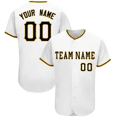 White Classic Team Style Authentic Baseball Jersey 1