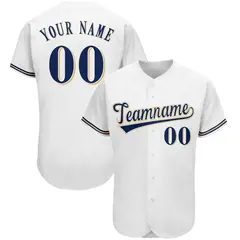 White Classic Team Style Authentic Baseball Jersey 1