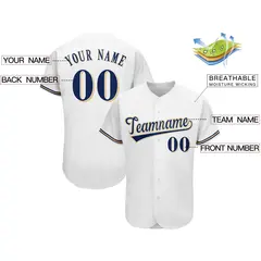 White Classic Team Style Authentic Baseball Jersey 2