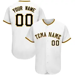White Classic Team Style Authentic Baseball Jersey 1