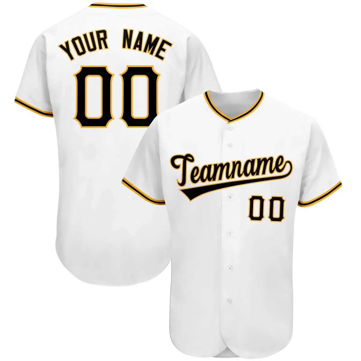 White Classic Team Style Authentic Baseball Jersey