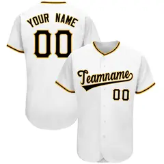 White Classic Team Style Authentic Baseball Jersey 1
