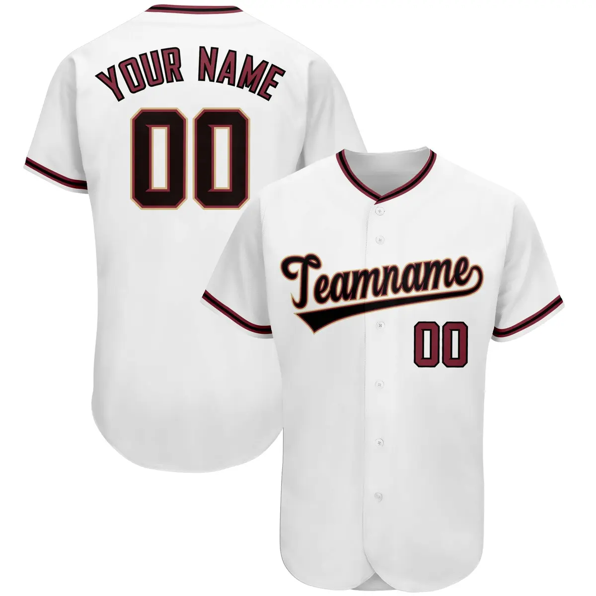 White Classic Team Style Authentic Baseball Jersey