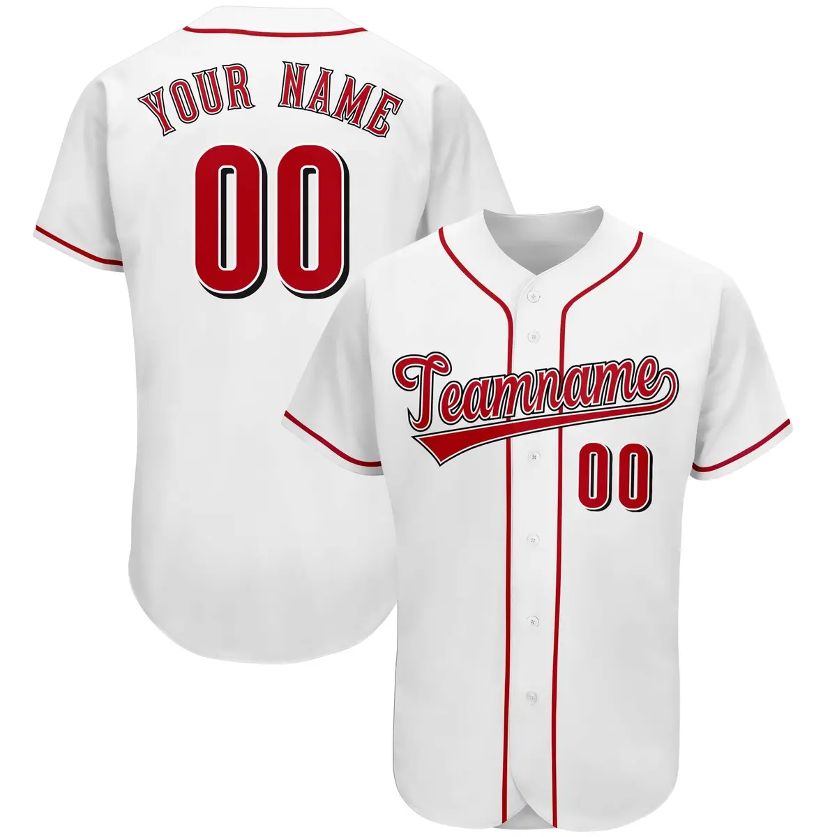 White Classic Team Style Authentic Baseball Jersey