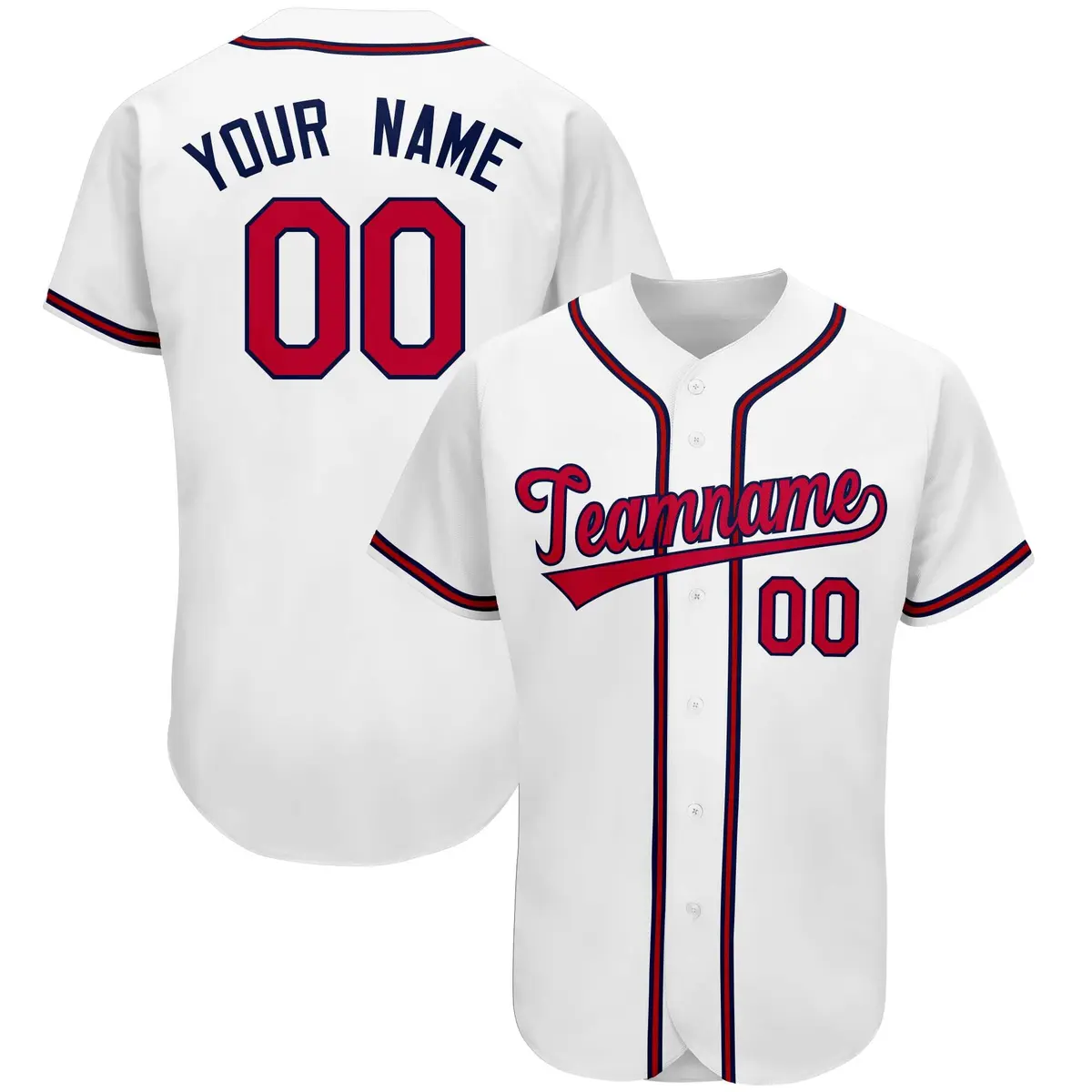 White Classic Team Style Authentic Baseball Jersey