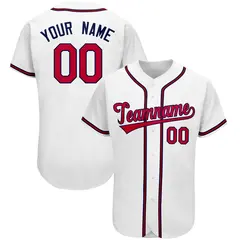 White Classic Team Style Authentic Baseball Jersey 1