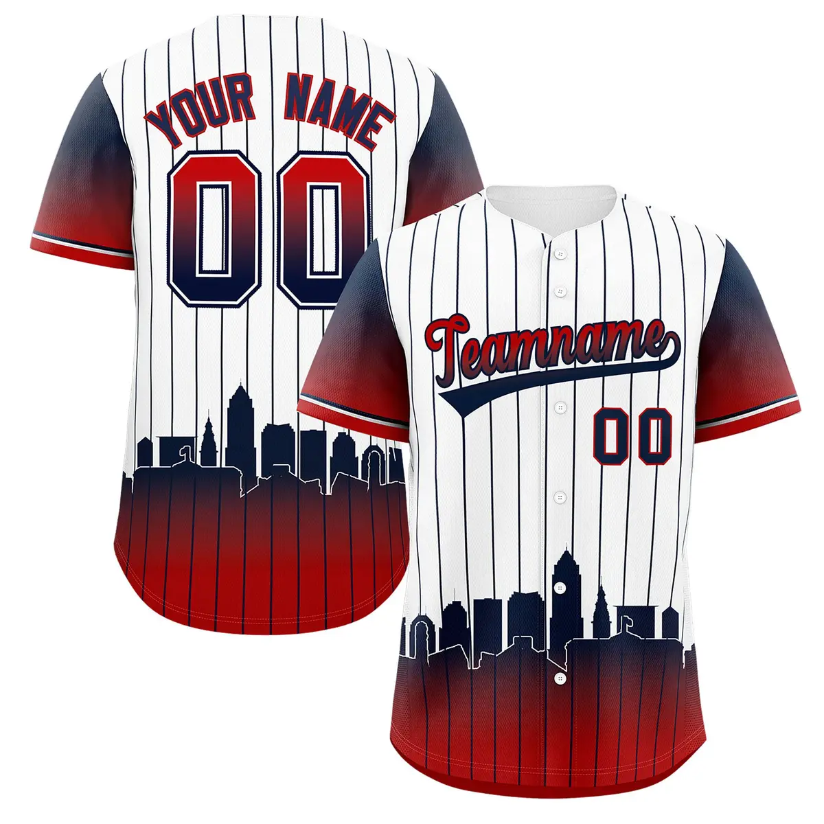 White Cleveland City Silhouette Baseball Jersey