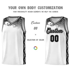 White Cloud Pattern Sports Uniform Basketball Jersey 3