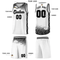 White Cloud Pattern Sports Uniform Basketball Jersey 5