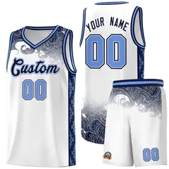 White Cloud Pattern Sports Uniform Basketball Jersey